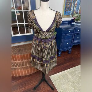 Bailey Blue Deep V Neck and Back Dress Size Medium